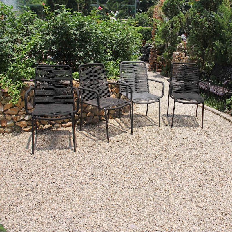 M4H Palaio Set of 4 Outdoor Rope Dining Arm Chair