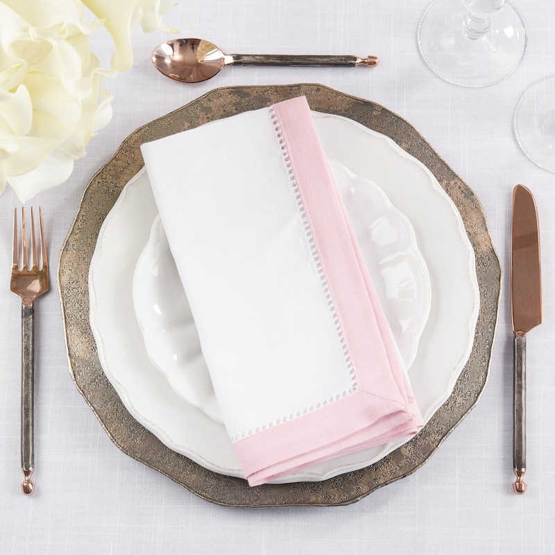 Classic Charm Two-Tone Hemstitch Napkin (Set of 12)