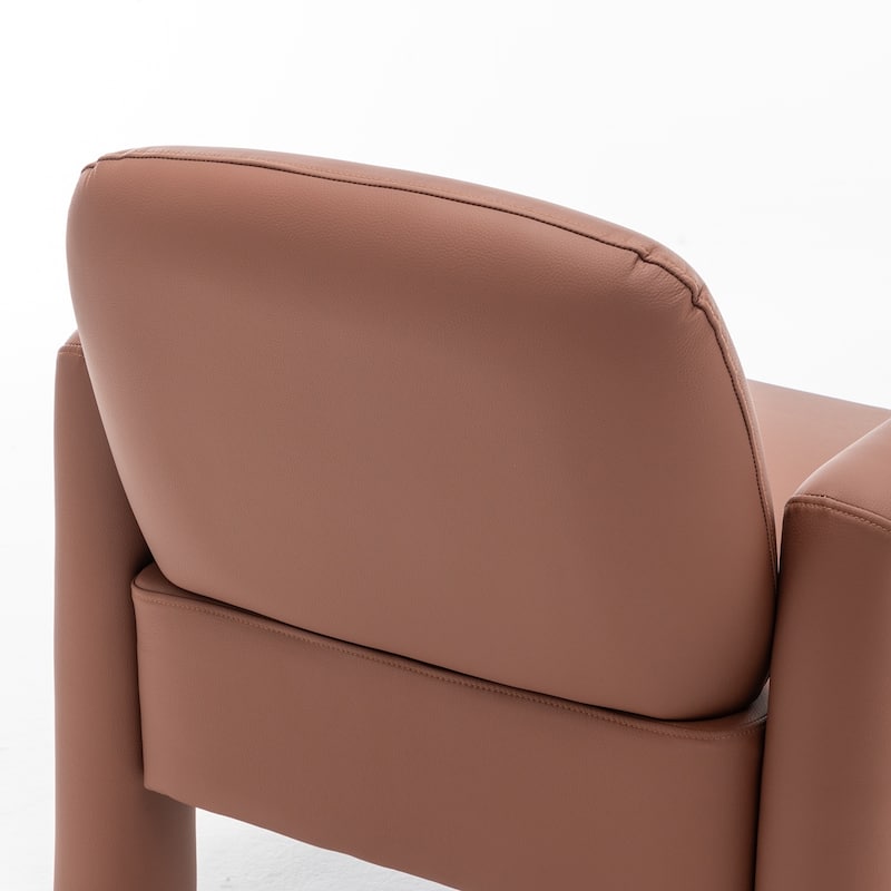 SEYNAR Modern PU Leather Accent Chair with Tubular Multifunctional Legs for Living Room Set of 2