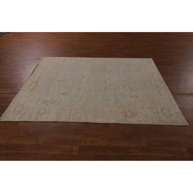 Turkish Oushak Vegetable Dye Area Rug Handmade Wool Carpet - 5'0"x 6'10"