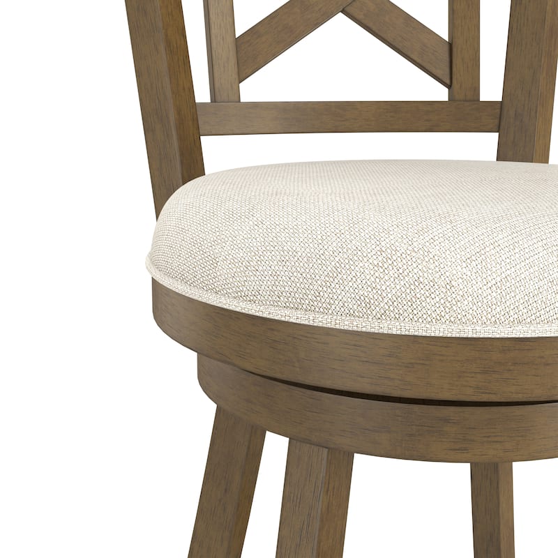 Hamlin Wood Swivel Stool, Brush Gray