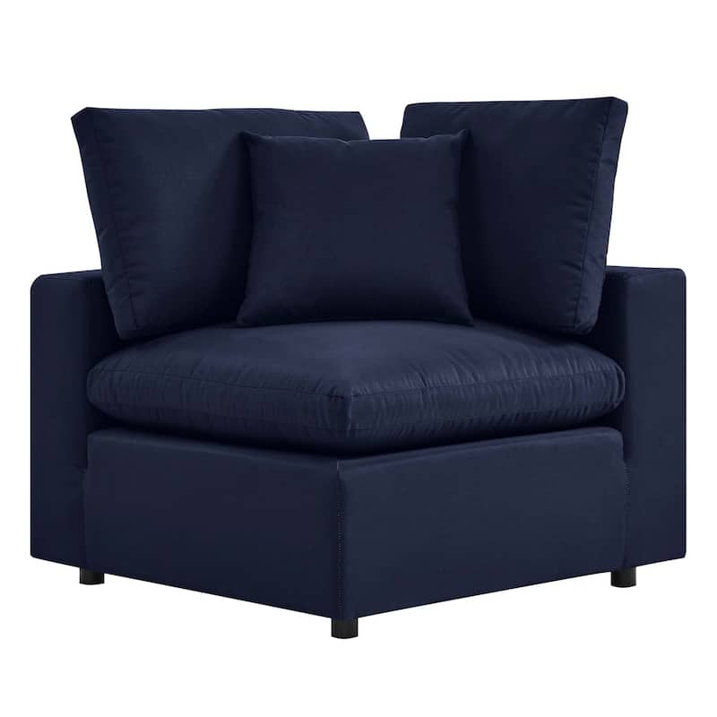 Commix Overstuffed Outdoor Patio Corner Chair - Navy