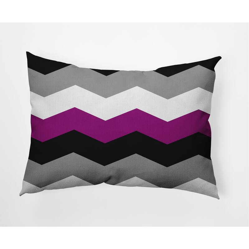 Pride Chevron Outdoor Throw Pillow - 14" x 20" - Asexual Chevron