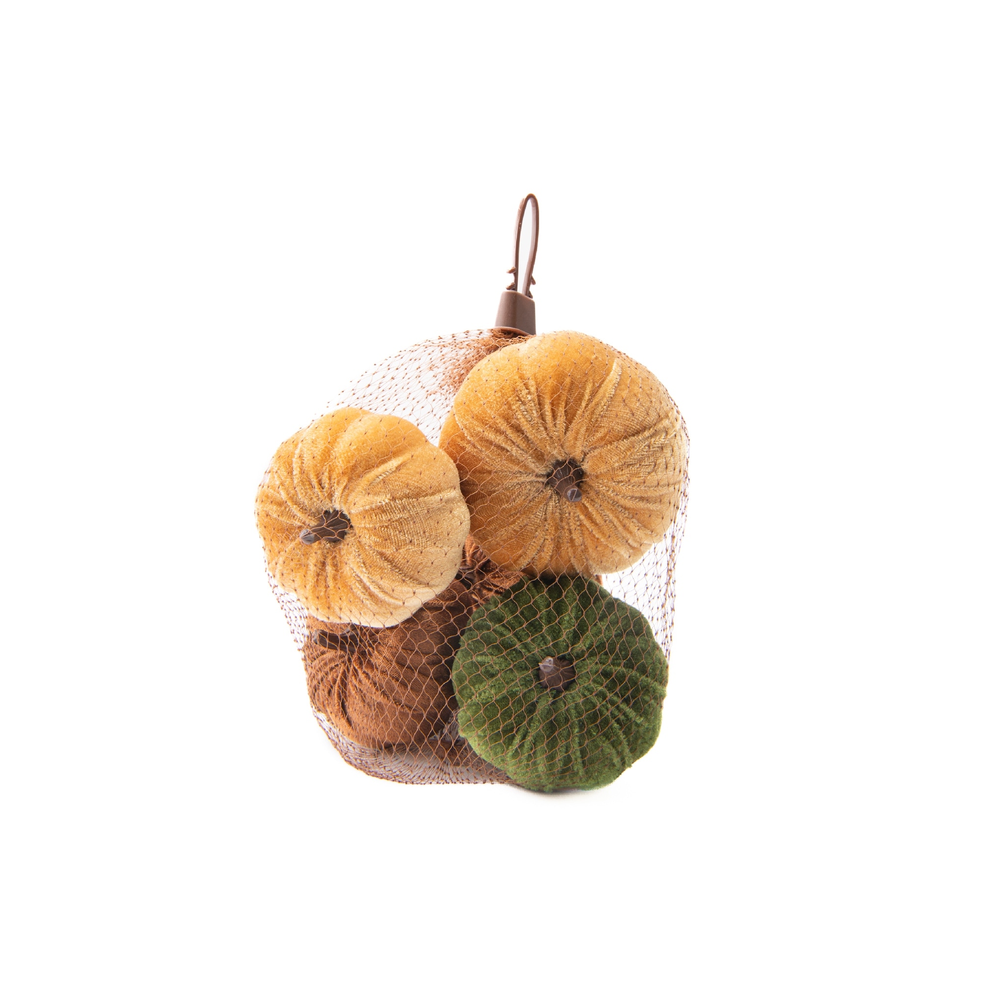 5 Pack Pumpkin Decor in Net Bag- Set of 2
