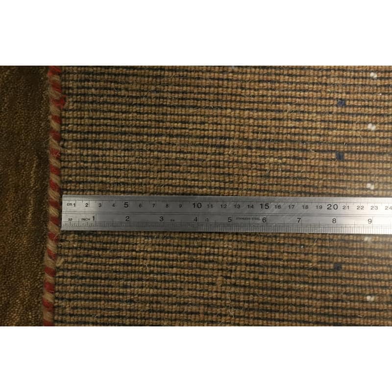 Hand Knotted Oriental 100% Wool Carpet Tribal Animal Pictorial Brown Gabbeh Area Rug - 8' 1'' X 8' 1''