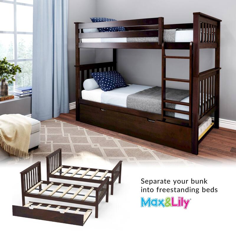 Max and Lily Twin over Twin Bunk Bed with Trundle
