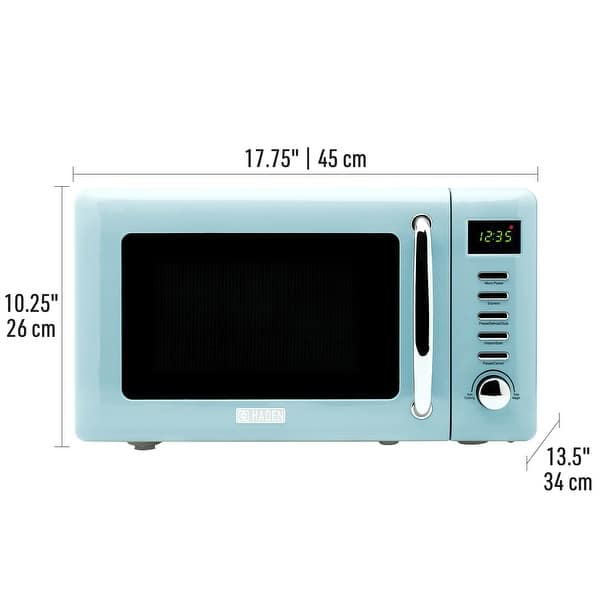 dimension image slide 4 of 3, Haden 700-Watt .7 cubic foot Microwave with Settings and Timer