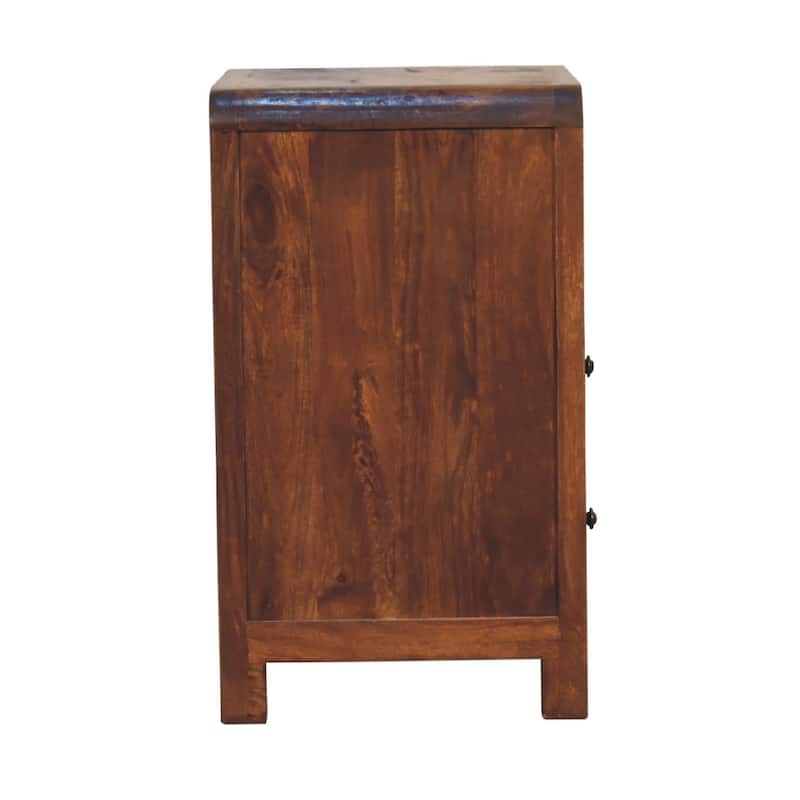 HomeRoots 24" Chestnut Solid Wood Two Drawer Nightstand