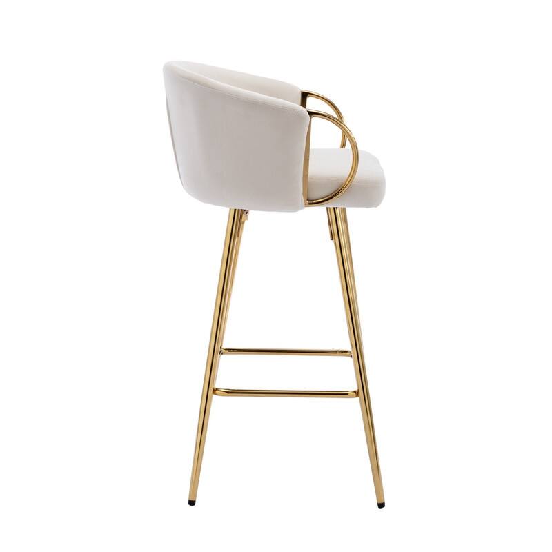 30'' Bar Stools with Chrome Footrest and Base Set of 2