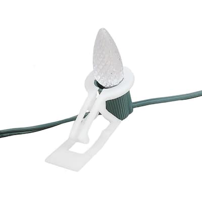 Novelty Lights C7 Tuff Flex Clips, 100 Pack - White
