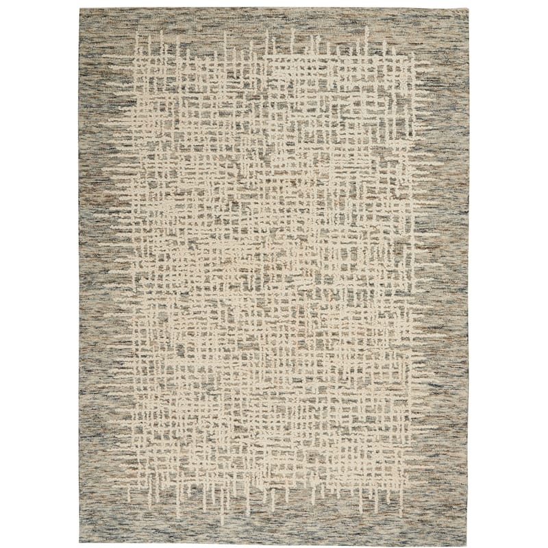 Nourison Vail Textured Wool Modern Crosshatch Area Rug
