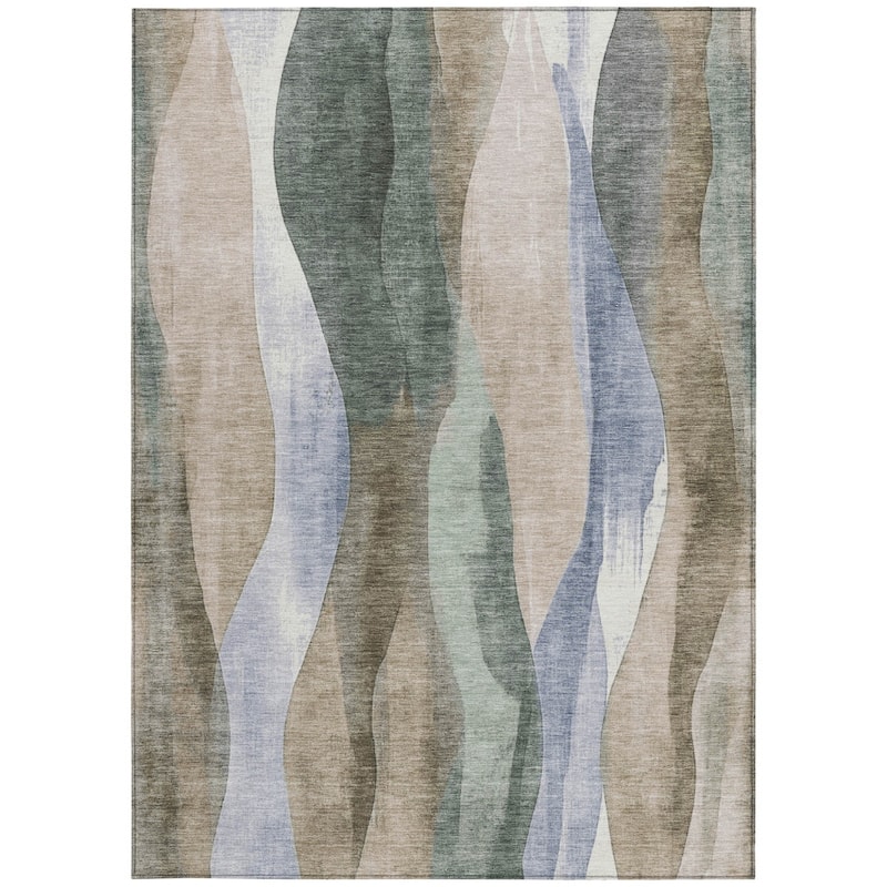 HomeRoots Abstract Transitional Rectangle Outdoor Rug