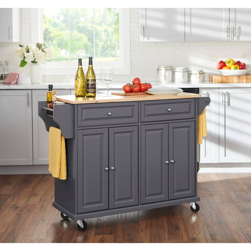 Simple Living Georgia Rolling Kitchen Cart - Charcoal Grey