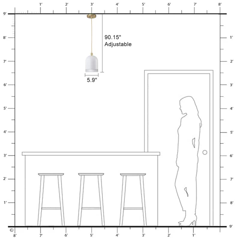 Modern 2-in-1 Dome Pendant or Flush Mount Light Openwork Iron Shade