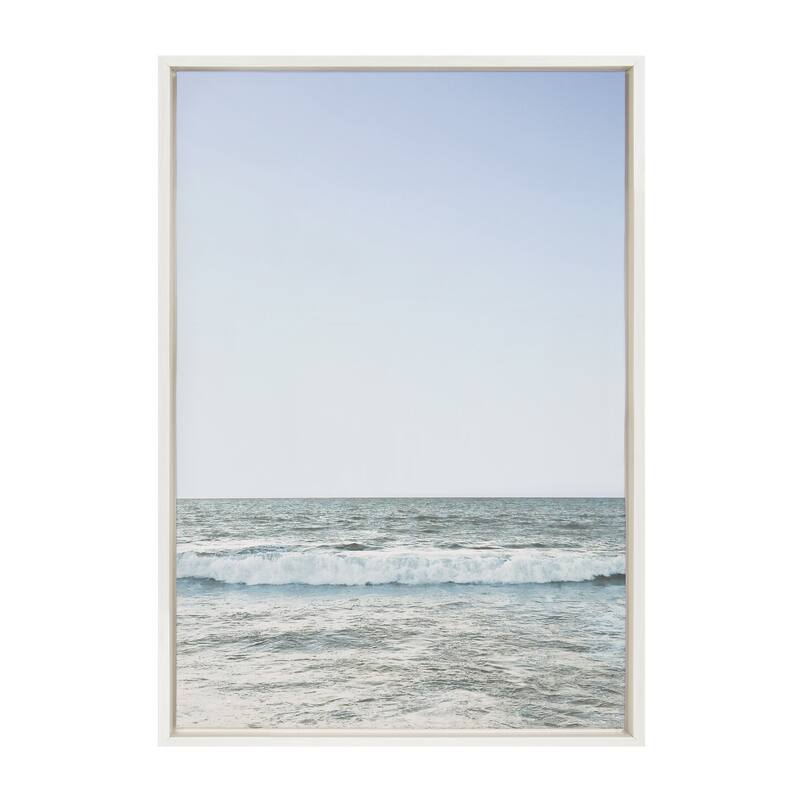 Kate and Laurel Sylvie Sea Framed Canvas by The Creative Bunch Studio - 23x33 - Plastic - White