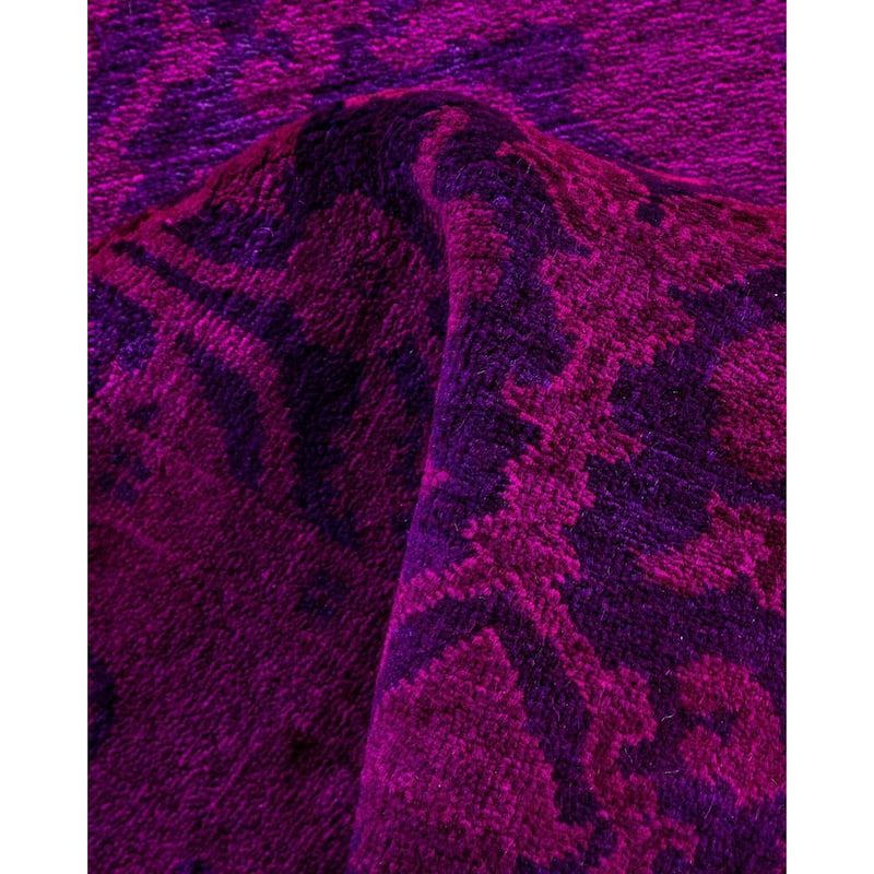 Overton Hand Knotted Wool Vintage Inspired Modern Contemporary Overdyed Pink Runner Rug - 2' 7" x 16' 2"