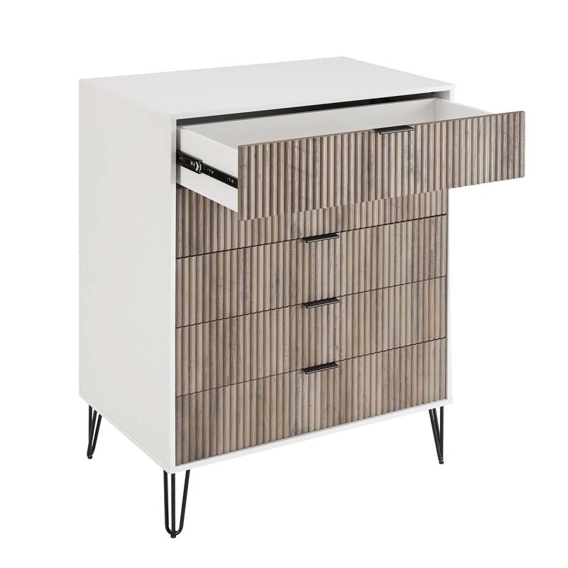 Manhattan Comfort Dumbo Modern 5-Drawer Tall Dresser.