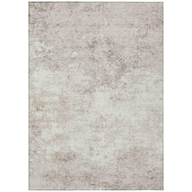 Machine Washable Indoor/ Outdoor Abstract Pixels Chantille Rug