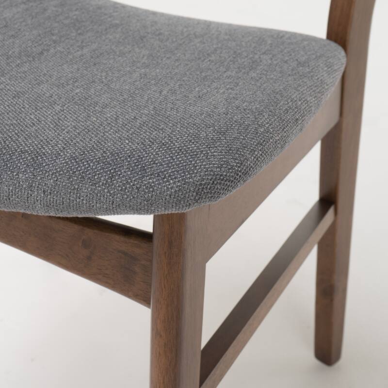 Abrielle Mid-Century Modern Upholstered Rubberwood Dining Chair (Set of 2) by Christopher Knight Home