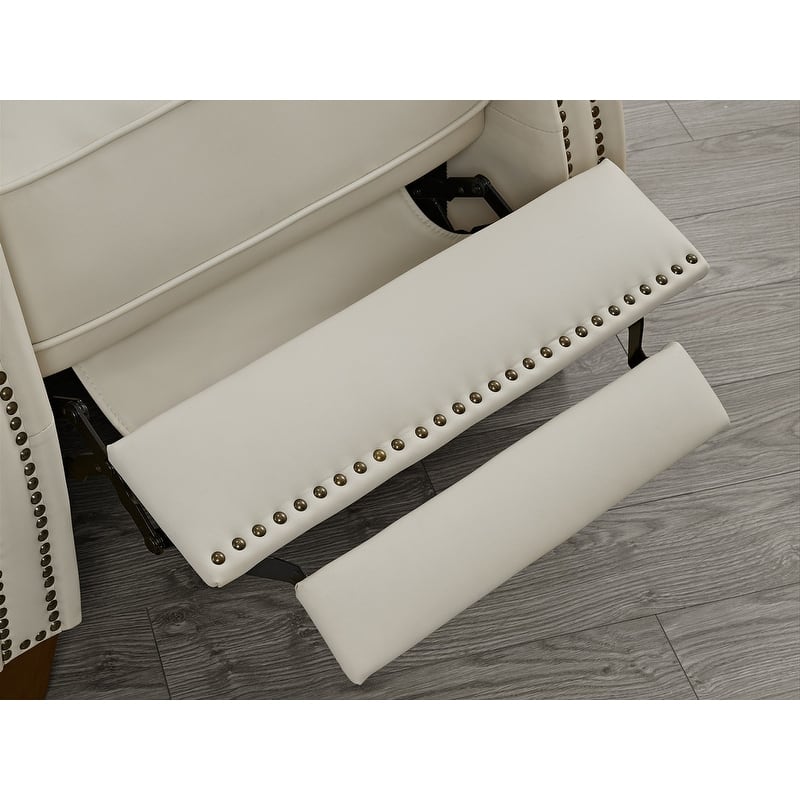 Spruce & Spring Alston Push Back Recliner Chair with Nailhead Trims for Living Room