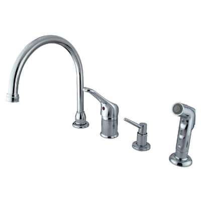 Kingston Brass Chatham Gooseneck Kitchen Faucet with Soap Dispenser,