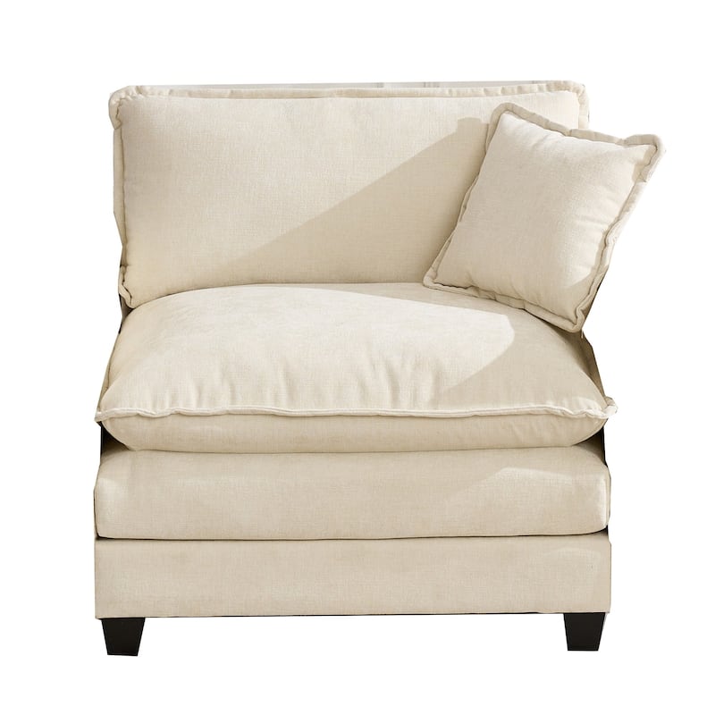 Cloud Sofa one Seat (Armrests are not included), Sectional Couch for Living Room, Comfy Double Layer Upholstered Seat Cushion - Beige