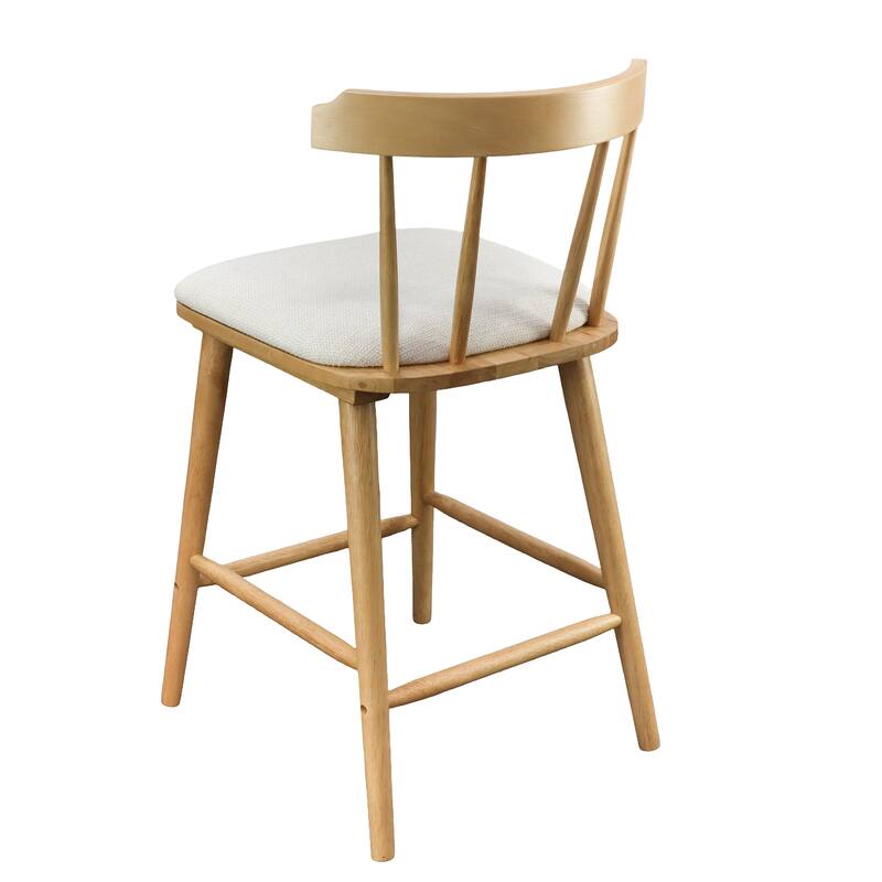 Christopher Knight Home - Olivia Modern Upholstered Solid Rubberwood Counter Stool with Windsor Open-Back Design