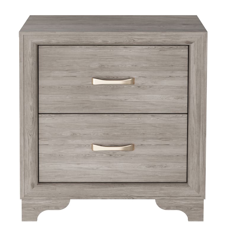 Contemporary Style Bed Set Horizontal Tufting Headboard Metal Handles Espresso Finish Bedroom Furniture