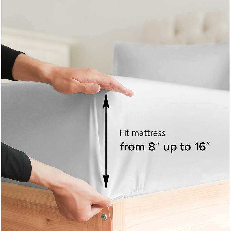 CGK Linens 400 Thread Count Deep Pocket Cotton 4 Piece Bed Sheet Set