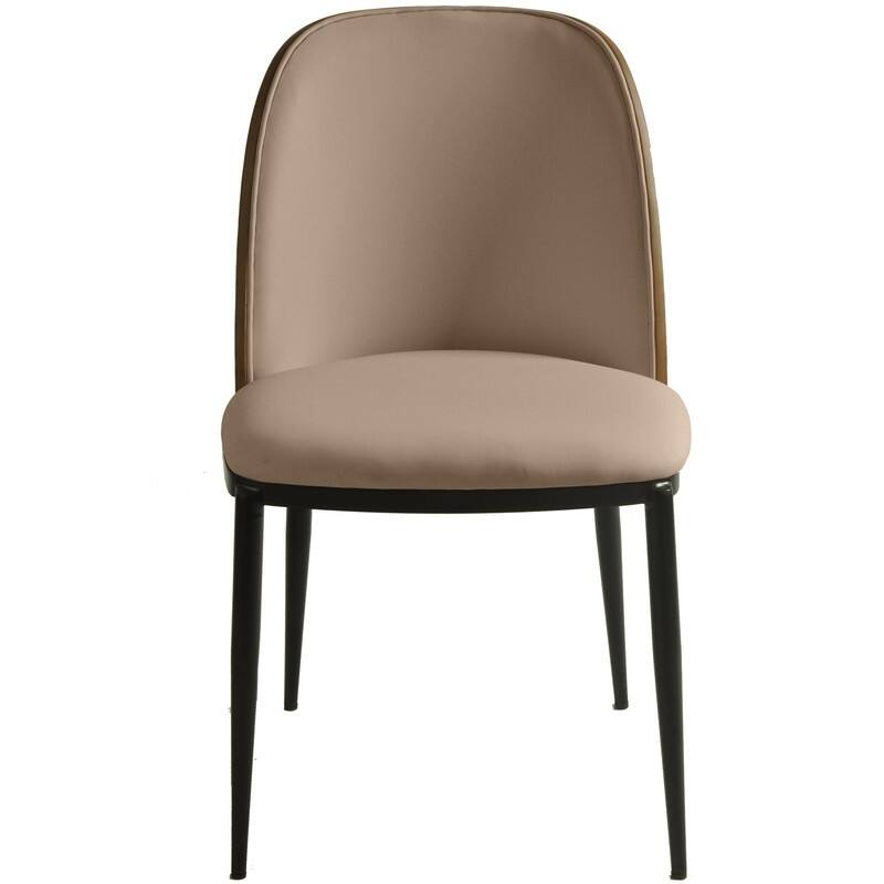 Dining Chair with Upholstered Seat Side Chair with MDF Wood Frame in Steel Set of 4