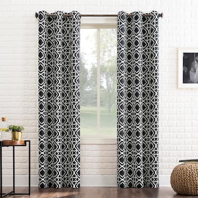 Sun Zero Barnett Trellis Blackout Grommet Curtain Panel, Single Panel