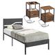 Option Black Bed-Brown Nightstands