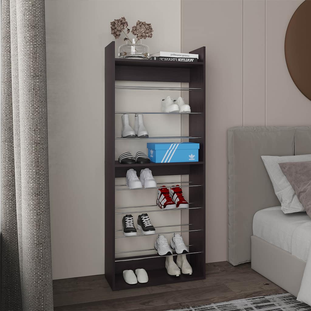 10-Tier Shoe Rack With Slim Vertical Design, Freestanding Footwear Storage, Black