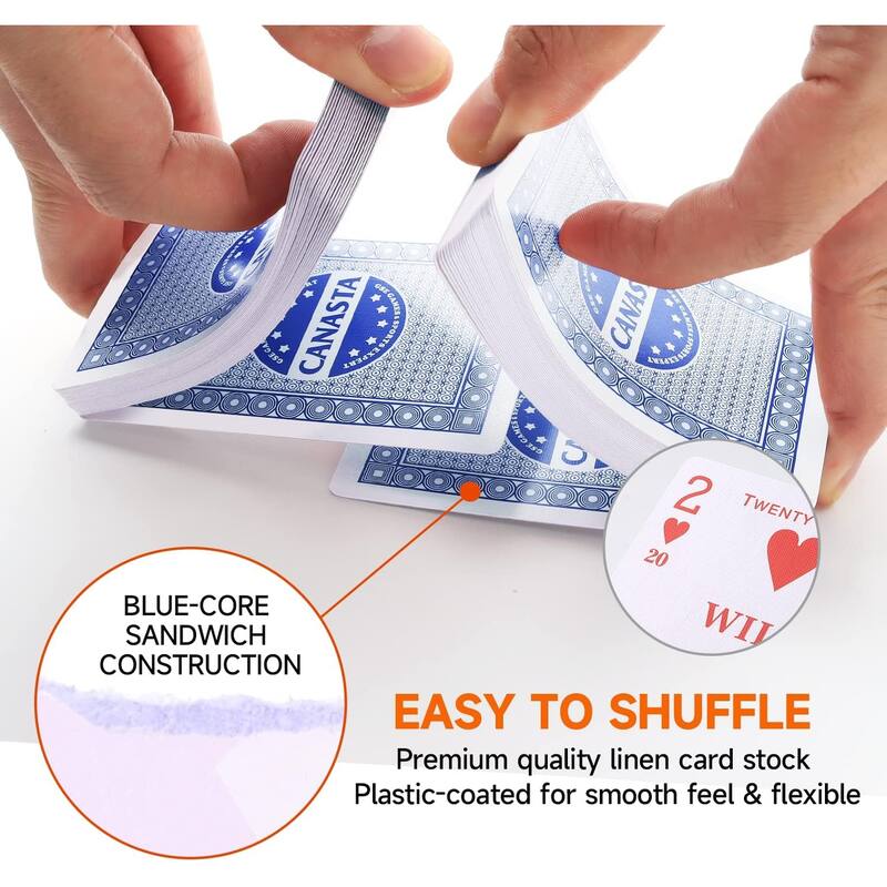 GSE™ 6-Deck Canasta Playing Cards with Point Values, Included Canasta and Hand & Foot Card Game Rules