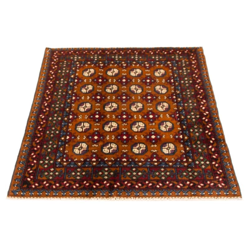 ECARPETGALLERY Hand-knotted Uzbek Kargahi Brown Wool Rug - 4'1 x 5'9