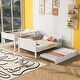 preview thumbnail 19 of 22, Full Over Full Bunk Bed with Twin Trundle and Bookshelf, Solid Pine Wood Frame, Separable Design, for Kids and Teens