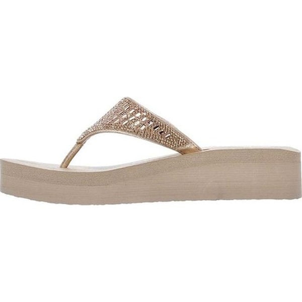 skechers rose gold flip flops
