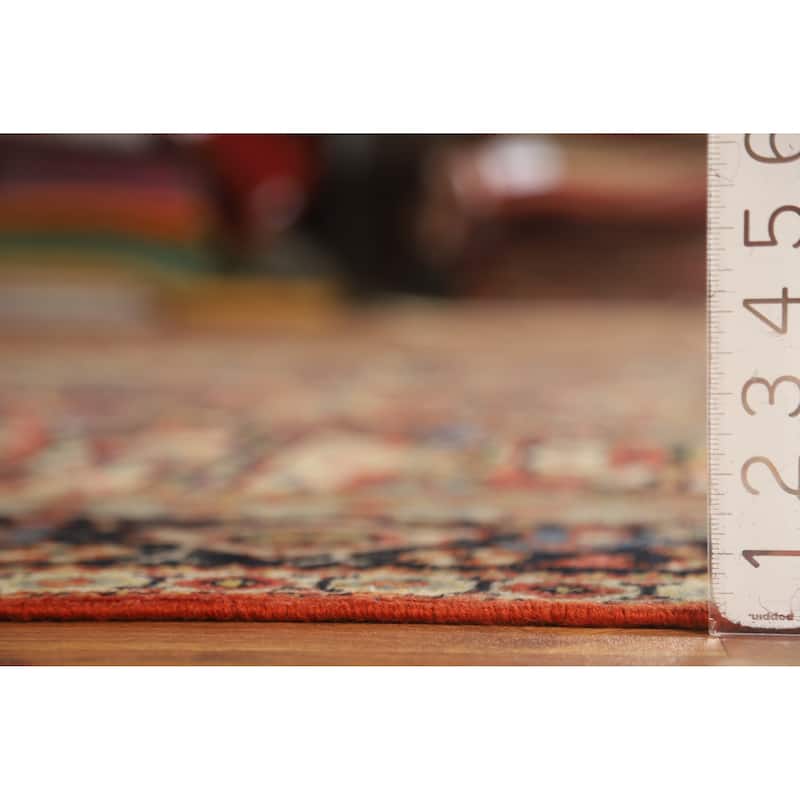 Hand Knotted Oriental 100% Wool Carpet Traditional Floral Oranges & Rust Mahal Area Rug - 10' 6'' X 7' 0''