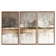 preview thumbnail 17 of 17, Designart Brown and Grey Horizon Abstract - Landscape Framed Wall Art Set of 3