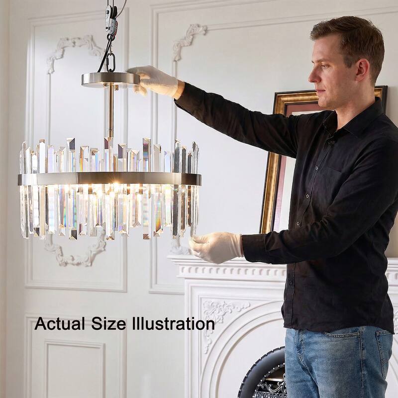 Casandra 5-Light Drum Crystal Glass Flush Mount.