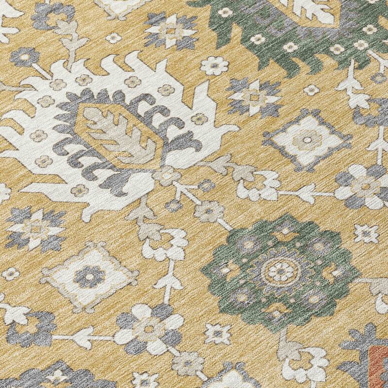 Machine Washable Indoor/Outdoor Boho Global Chantille Rug