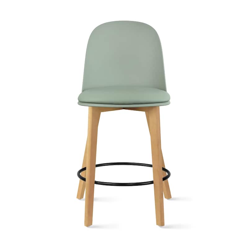 Set of 2 Designer Eiffel Chairs Counter Stools With Backs Side Molded Shell Kitchen Office Dining Dowel Bar Patio