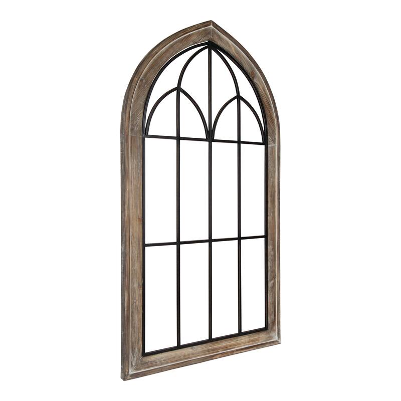Kate and Laurel Rennel Wood Window Pane Arch Wall Decor