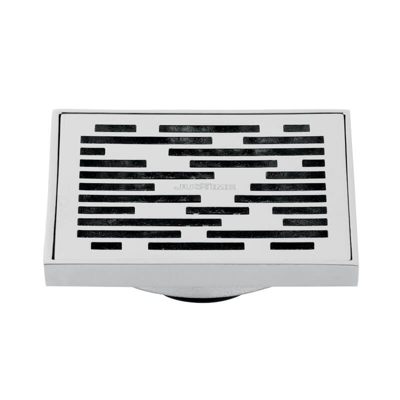 Kingston Brass Watercourse 4" Wide Transit Square Shower Drain - Polished Chrome