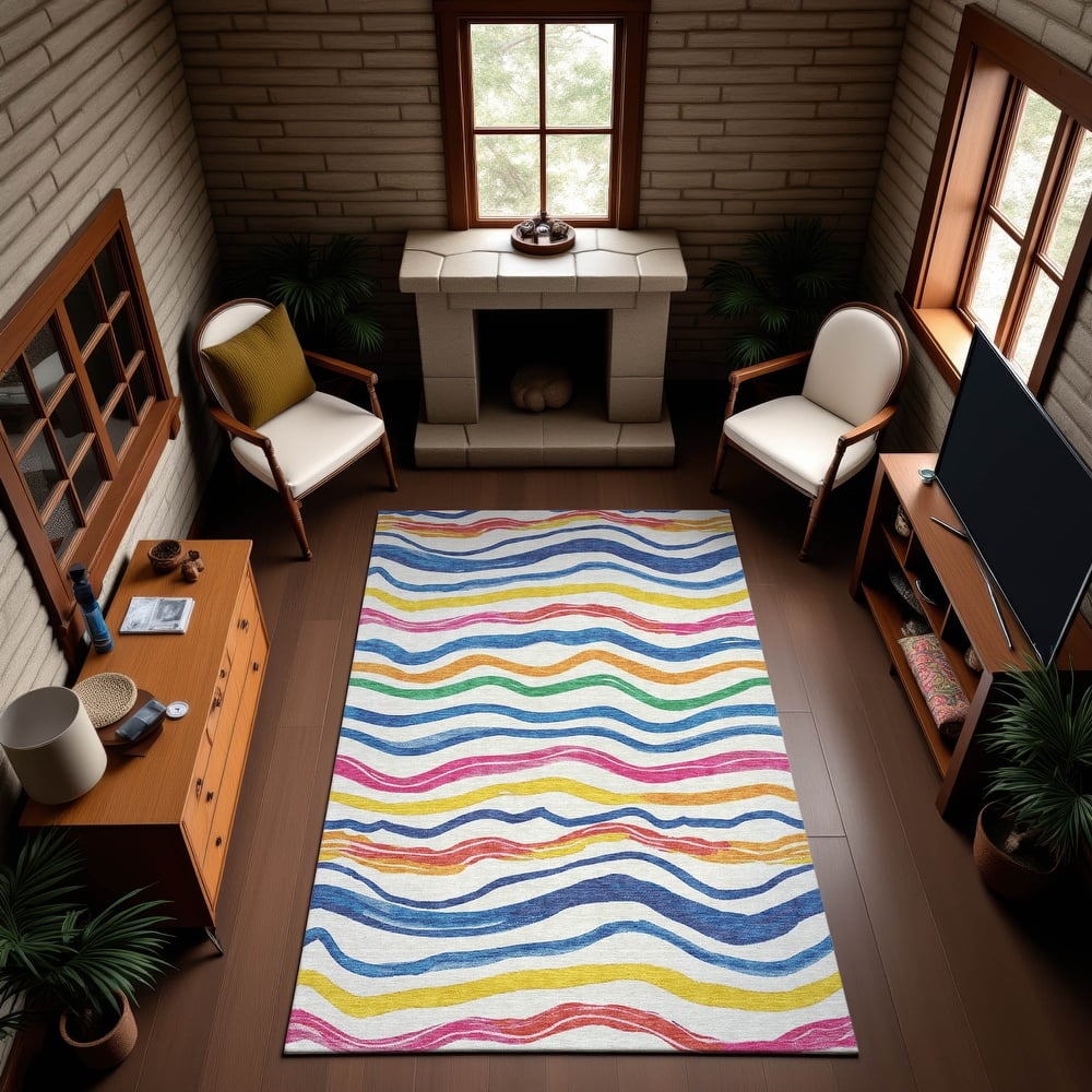 Premium Washable Super Soft Casual Stripes Mayfield Rug