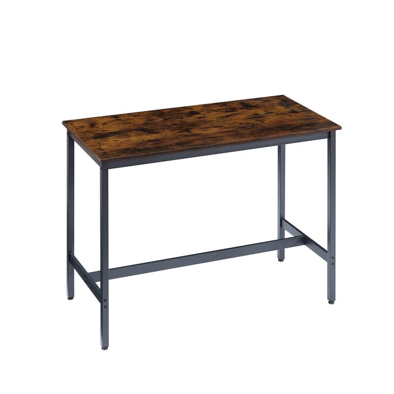 Bar Table and Chairs Set for 6, Dining Table 7 Piece Set, Pub Counter Height Table w/6 PU Leather Bar Chairs for Breakfast Nook