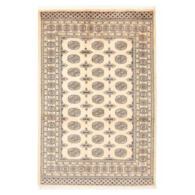 ECARPETGALLERY Hand-knotted Peshawar Bokhara Beige Wool Rug - 4'8 x 6'10 - 4'8 x 6'10 - Beige
