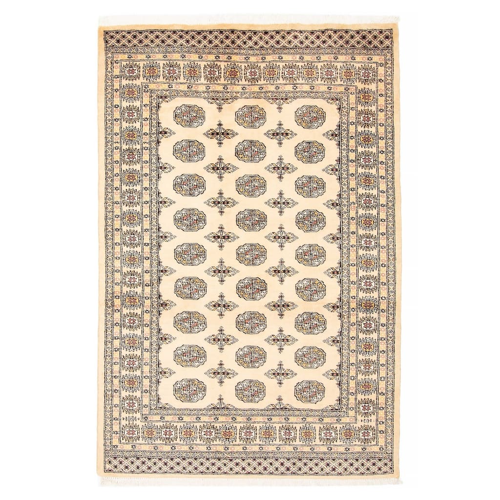 ECARPETGALLERY Hand-knotted Peshawar Bokhara Beige Wool Rug - 4'8 x 6'10