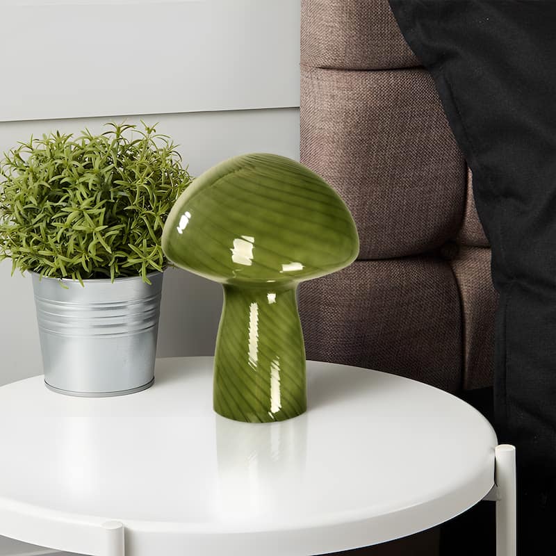 Modern Glass Mushroom Novelty Table Lamp with Stripes
