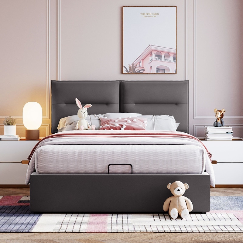 Hydraulic queen sales bed frame